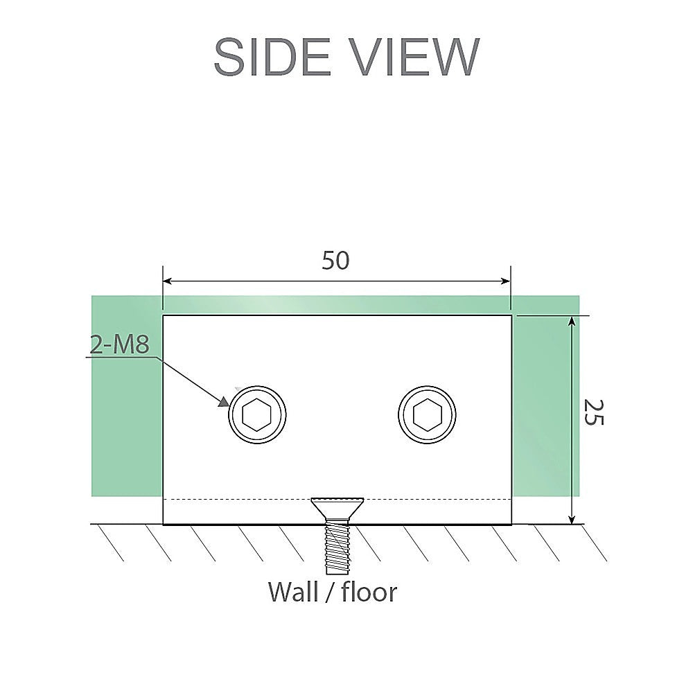 70cm Frameless Glass Bath Screen with Brackets - Nickel