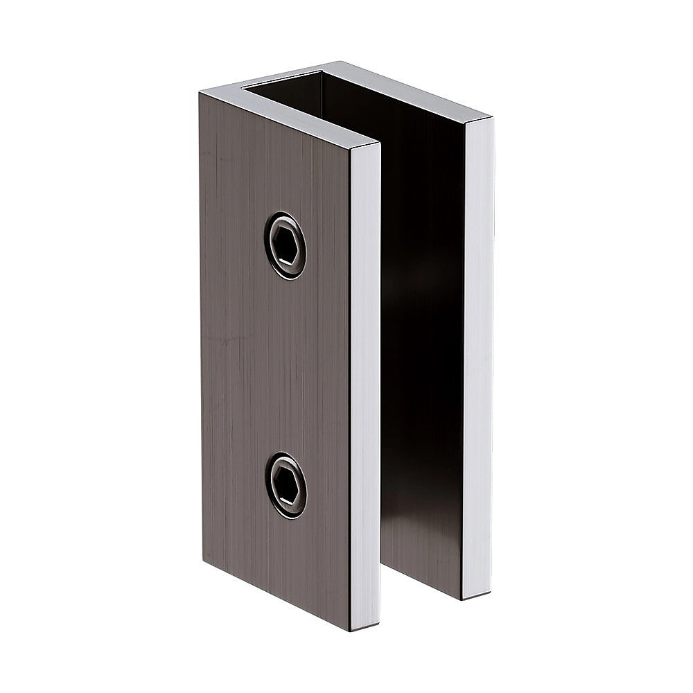 70cm Frameless Glass Bath Screen with Brackets - Gunmetal