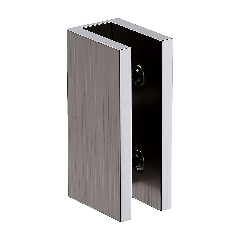 70cm Frameless Glass Bath Screen with Brackets - Gunmetal