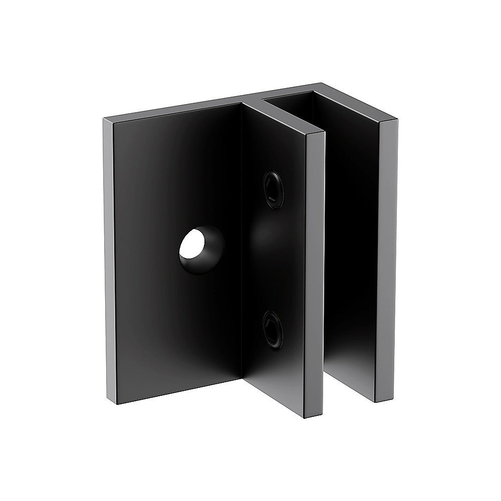 70cm Frameless Glass Bath Screen with Brackets - Black