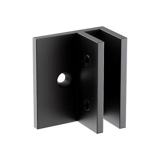 70cm Frameless Glass Bath Screen with Brackets - Black