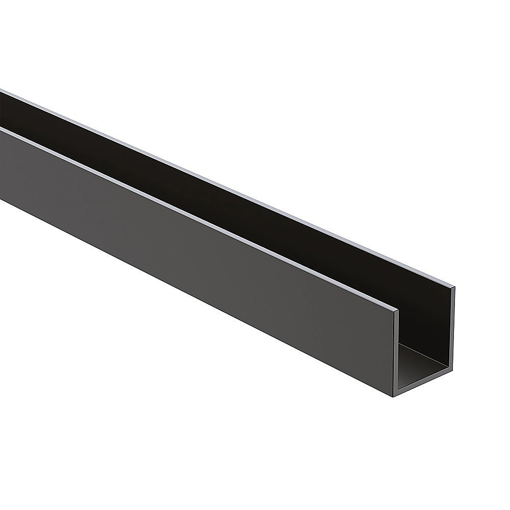 120cm Frameless Glass Bath Screen with Channel and Stainless Steel Hinges- Black