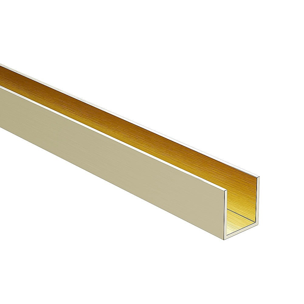 70cm Frameless Glass Bath Screen with Wall Channel - Gold