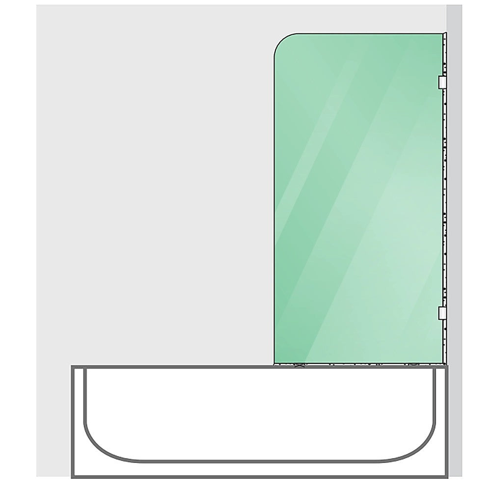 70cm Frameless Glass Bath Screen with Wall Channel - White