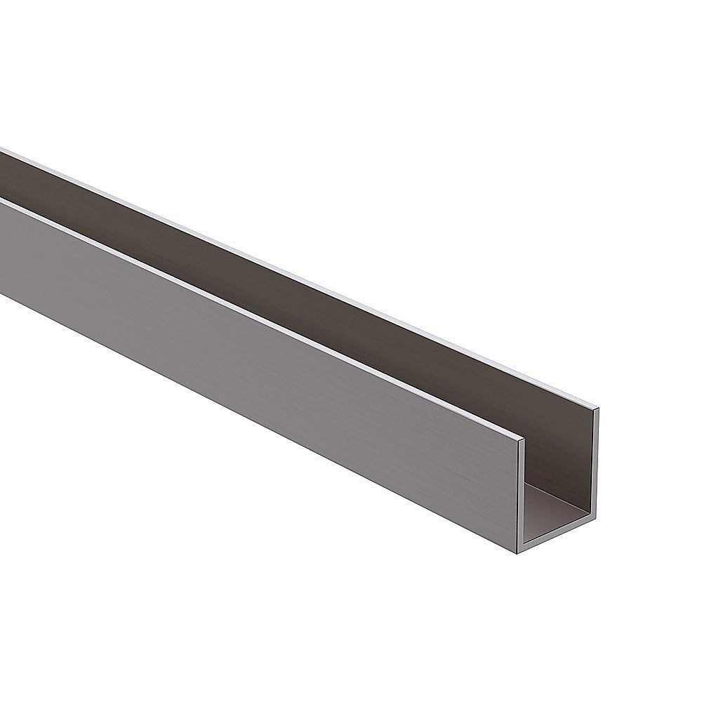 70cm Frameless Glass Bath Screen with Wall Channel - Gunmetal