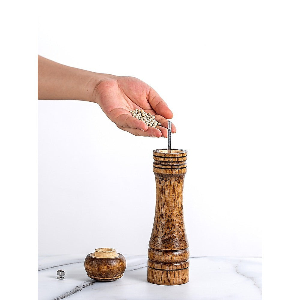 8  Wooden Salt and Pepper Grinder Adjustable Manual Wood Ceramic Core