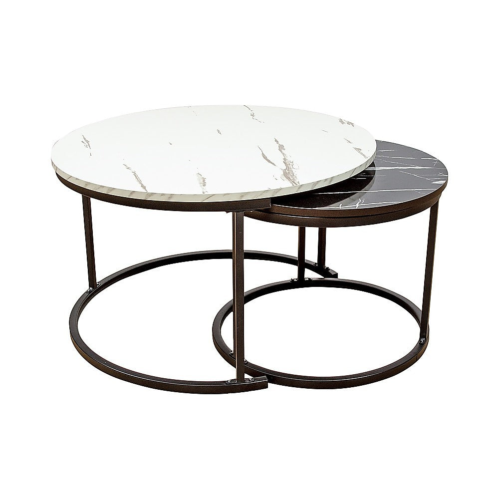 Coffee Table Round Marble Design Nesting Side Furniture