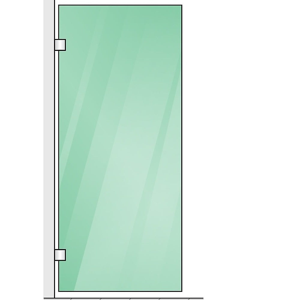 90x210cm Glass Shower Screen with Nickel Wall & Floor U Brackets