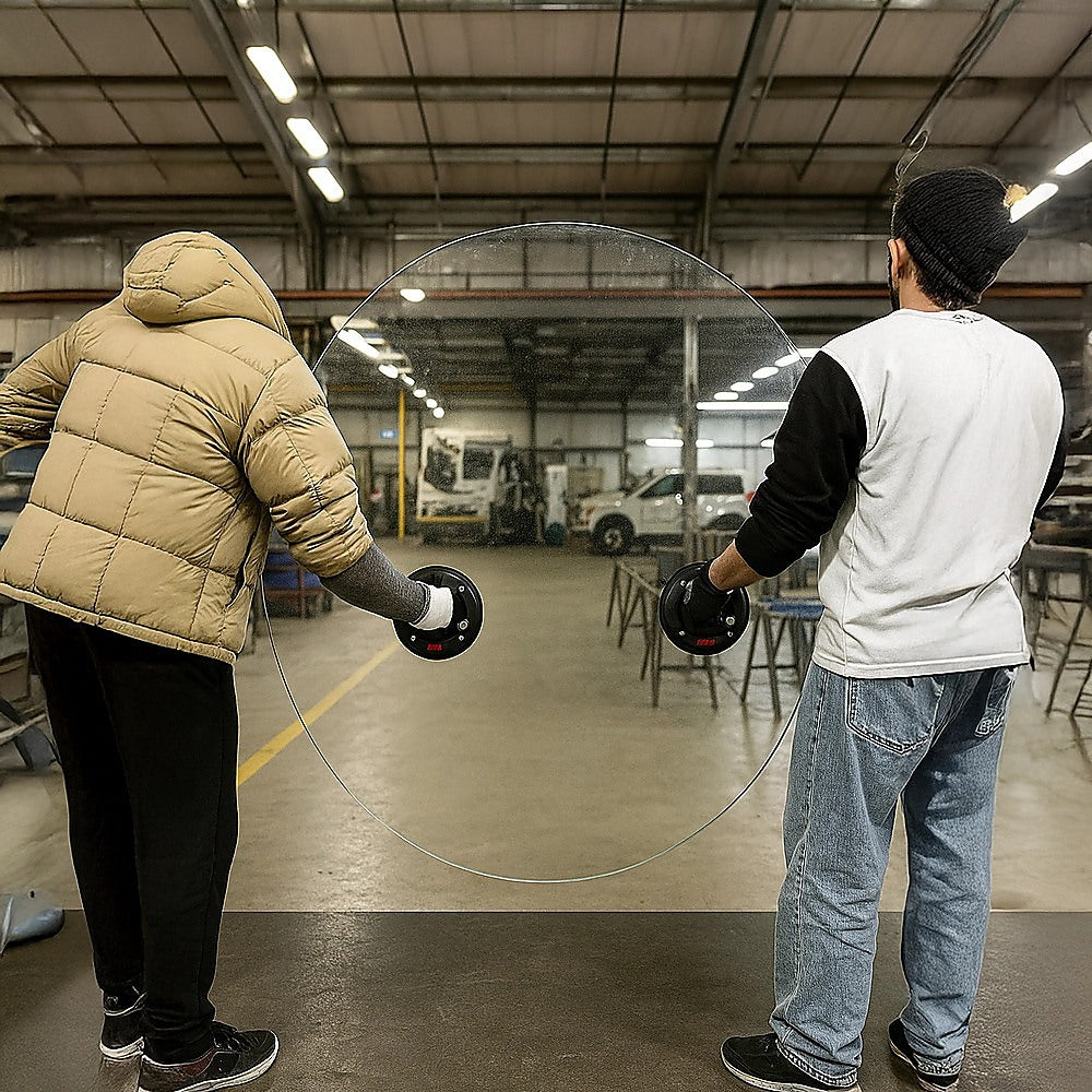 2x20cm 500kg Vacuum Suction Cup Glass Lifter Granite Sucker Pump Lift Heavy Duty