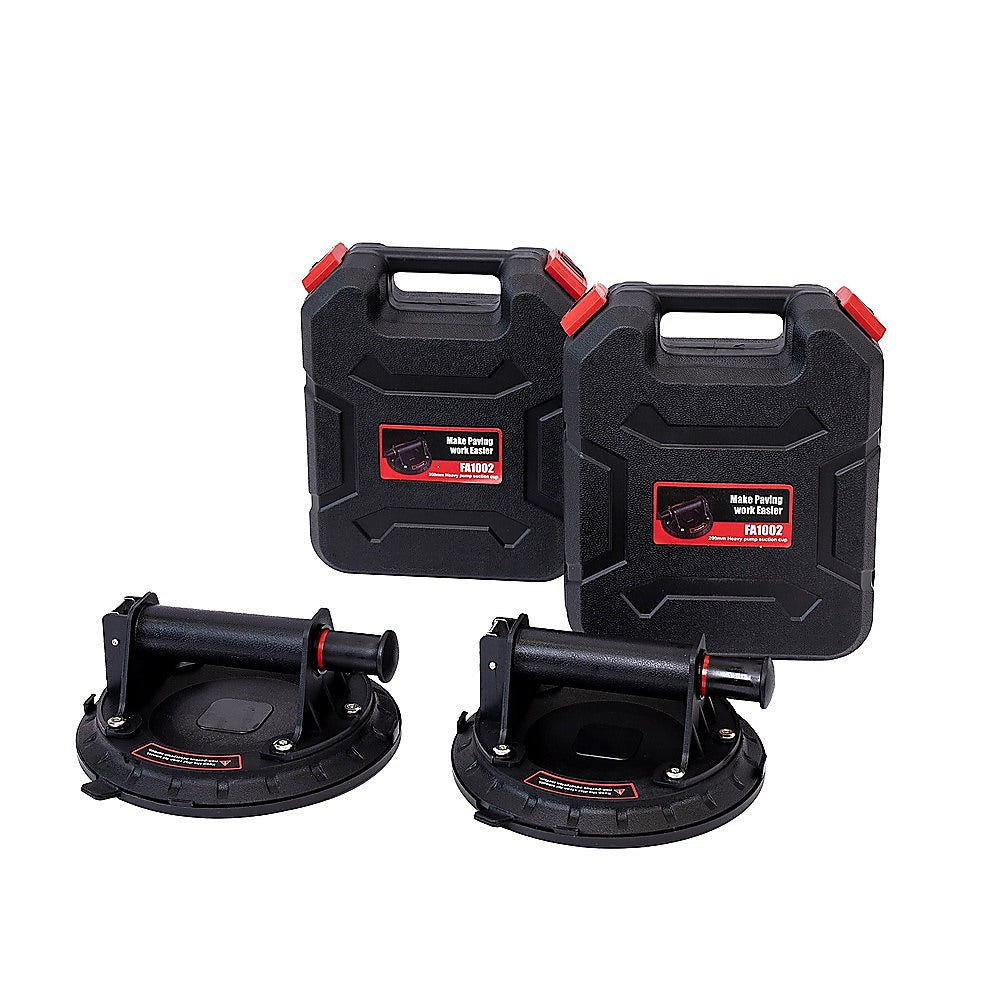 2x20cm 500kg Vacuum Suction Cup Glass Lifter Granite Sucker Pump Lift Heavy Duty