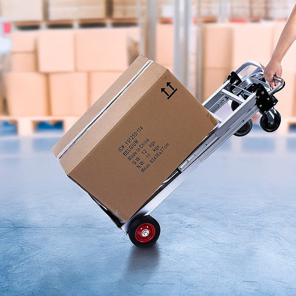 Hand Truck 2 in 1 Folding Dolly Cart 180kg Capacity Heavy Duty Aluminium