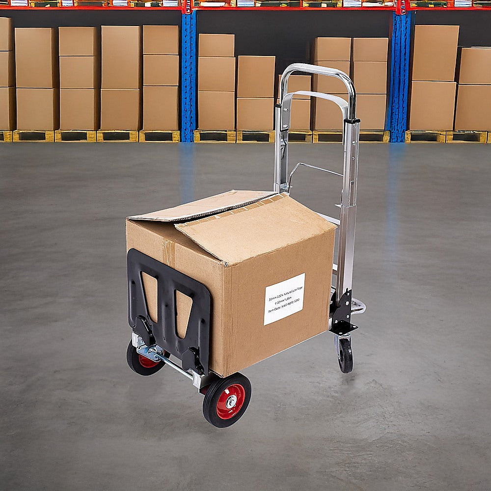 Hand Truck 2 in 1 Folding Dolly Cart 180kg Capacity Heavy Duty Aluminium