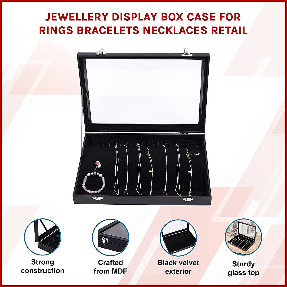 Jewellery Display Box Case for Rings Bracelets Necklaces Retail