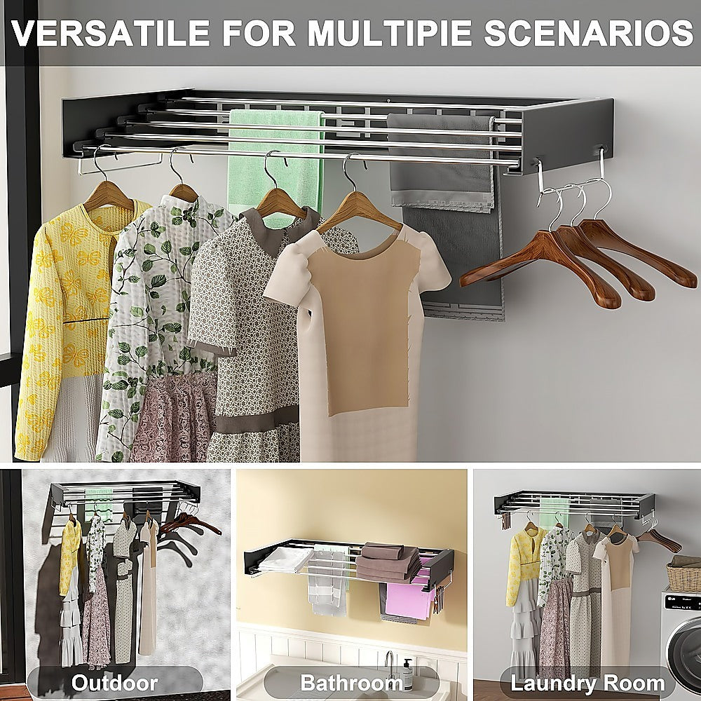 Collapsible Laundry Drying Rack Wall Mounted Clothes Drying Rack for Laundry