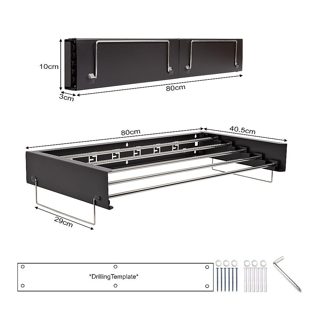 Collapsible Laundry Drying Rack Wall Mounted Clothes Drying Rack for Laundry