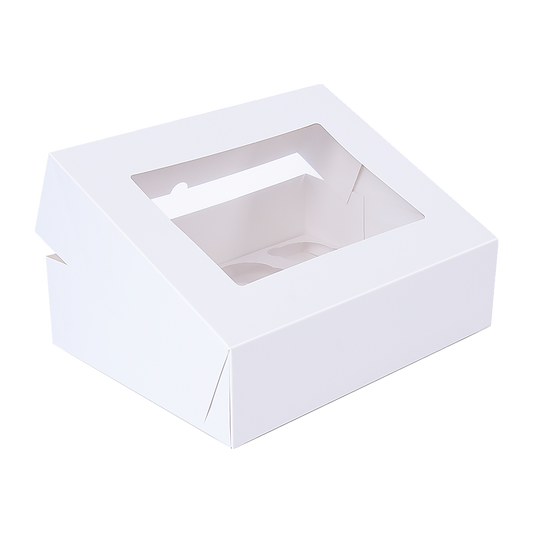 50pcs Cupcake Boxes 12-Hole Laminated Clear Window Face Boxes Favour