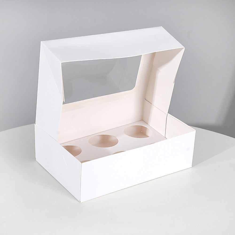 Cupcake Box 6 Holes Window Cake Party Favour 100 Boxes