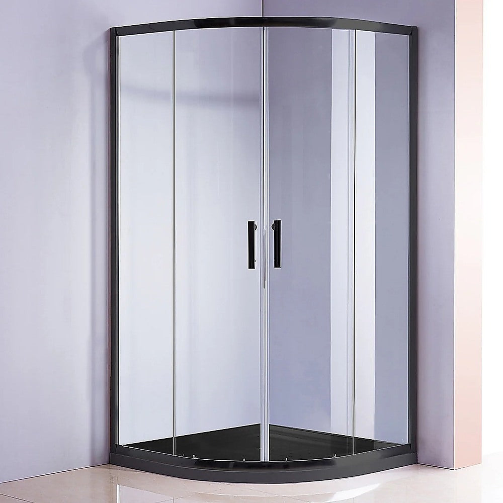90x90cm Rounded Curved Shower Base in Black