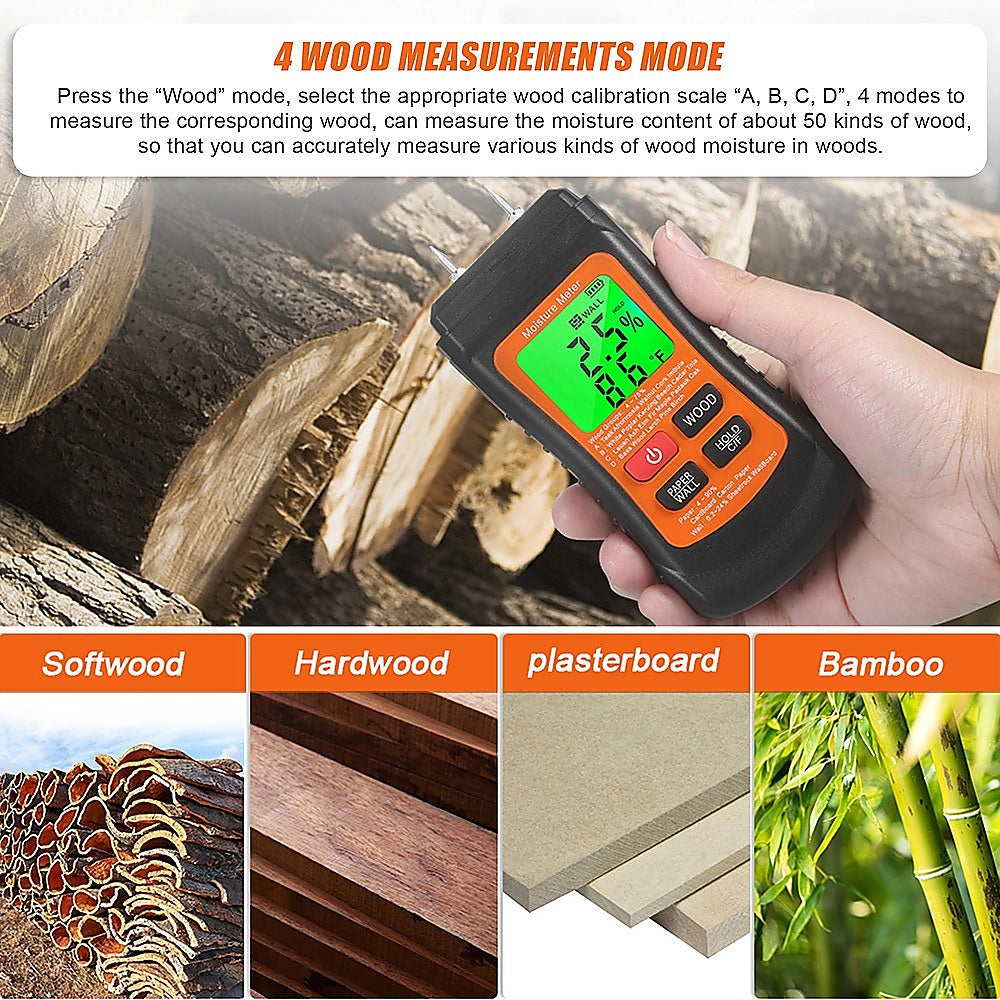 Moisture Meter Wood Masonry Wall & Other Materials Damp Meter Detector