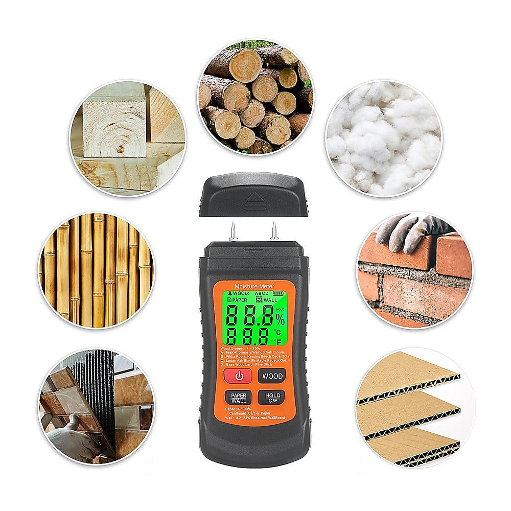 Moisture Meter Wood Masonry Wall & Other Materials Damp Meter Detector