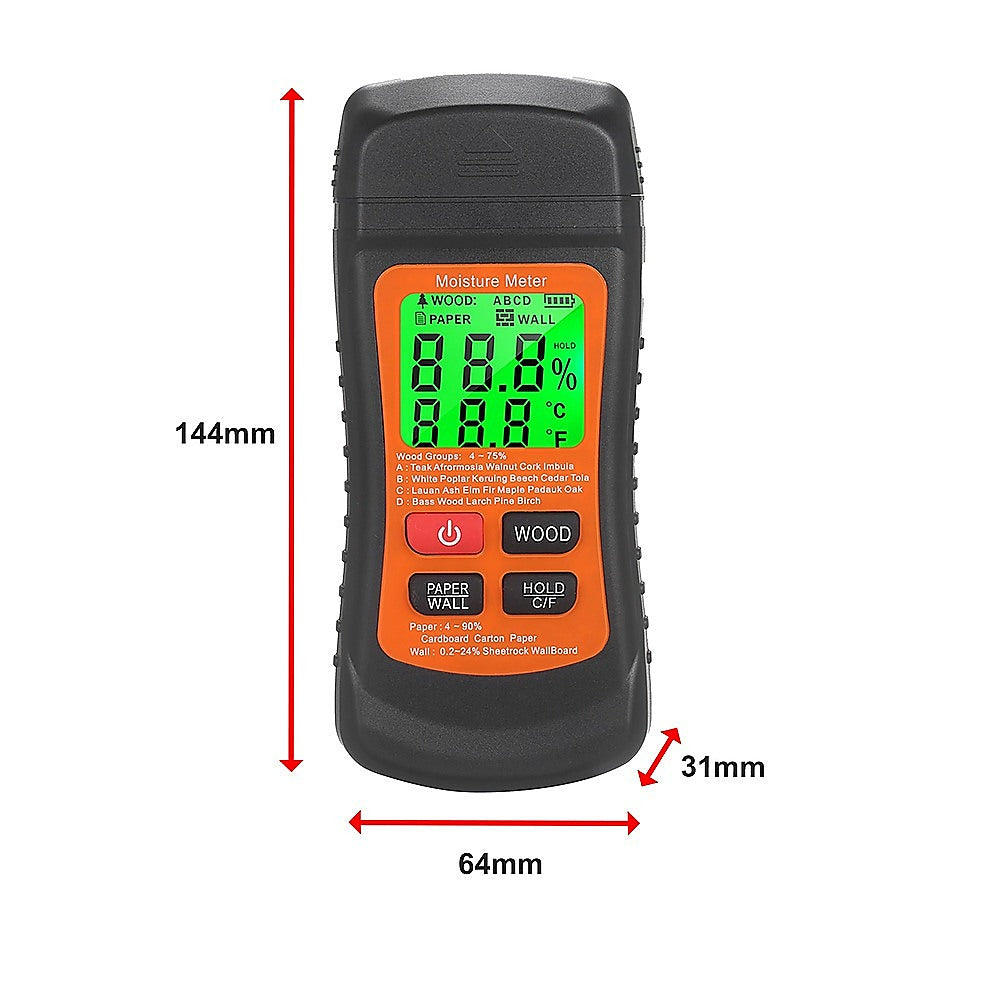 Moisture Meter Wood Masonry Wall & Other Materials Damp Meter Detector