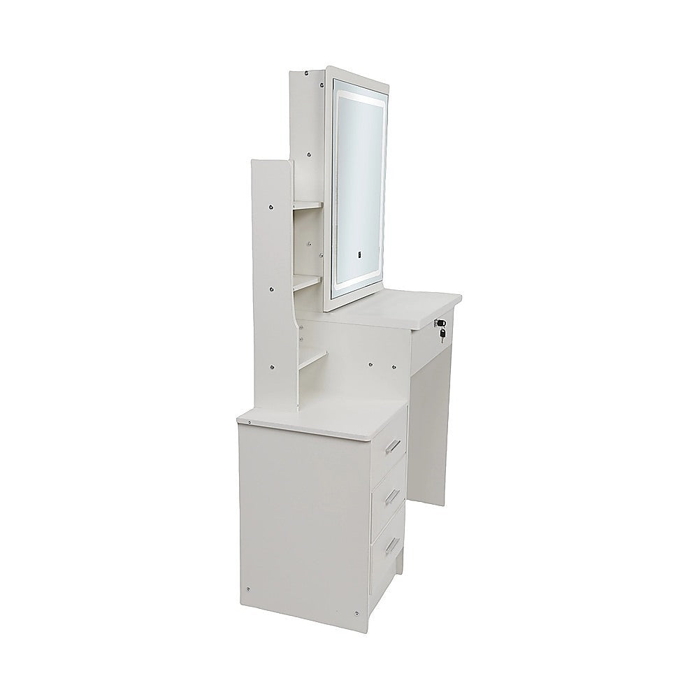 Dressing Table LED Makeup Mirror Stool Set Vanity Desk With Drawer Lighted