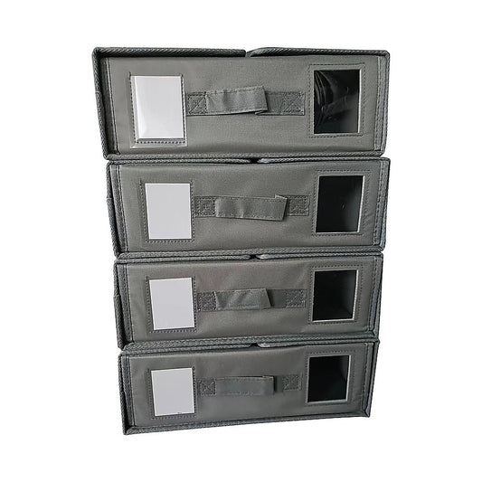 4PCS Foldable Bed Sheet Set Organizer Fabric Storage Bins with Handle Storage Box