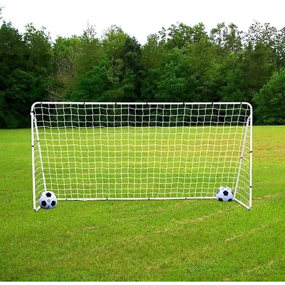 3.6m x 1.9m Portable Soccer Goal Net Steel Post Frame Backyard Football Training Set