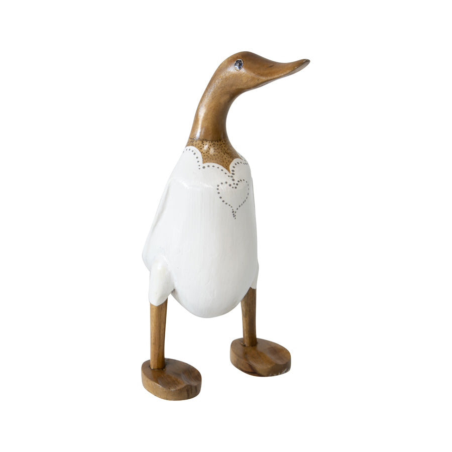 Hand-Carved Child Dressed-Up Duck 12x20cm