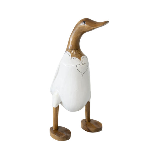 Hand-Carved Child Dressed-Up Duck 12x20cm