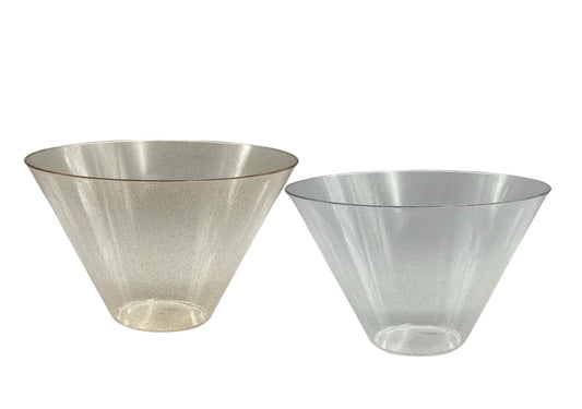 bulk 24 Glitter Plastic Tapered Bowl Round 2.8lt 24x15cm