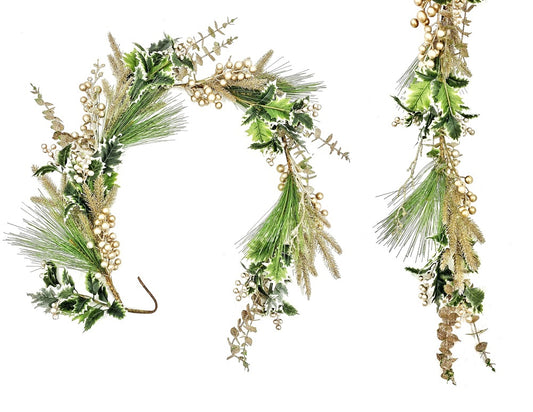 bulk 4 Gold Shimmer Xmas Garland 160cm