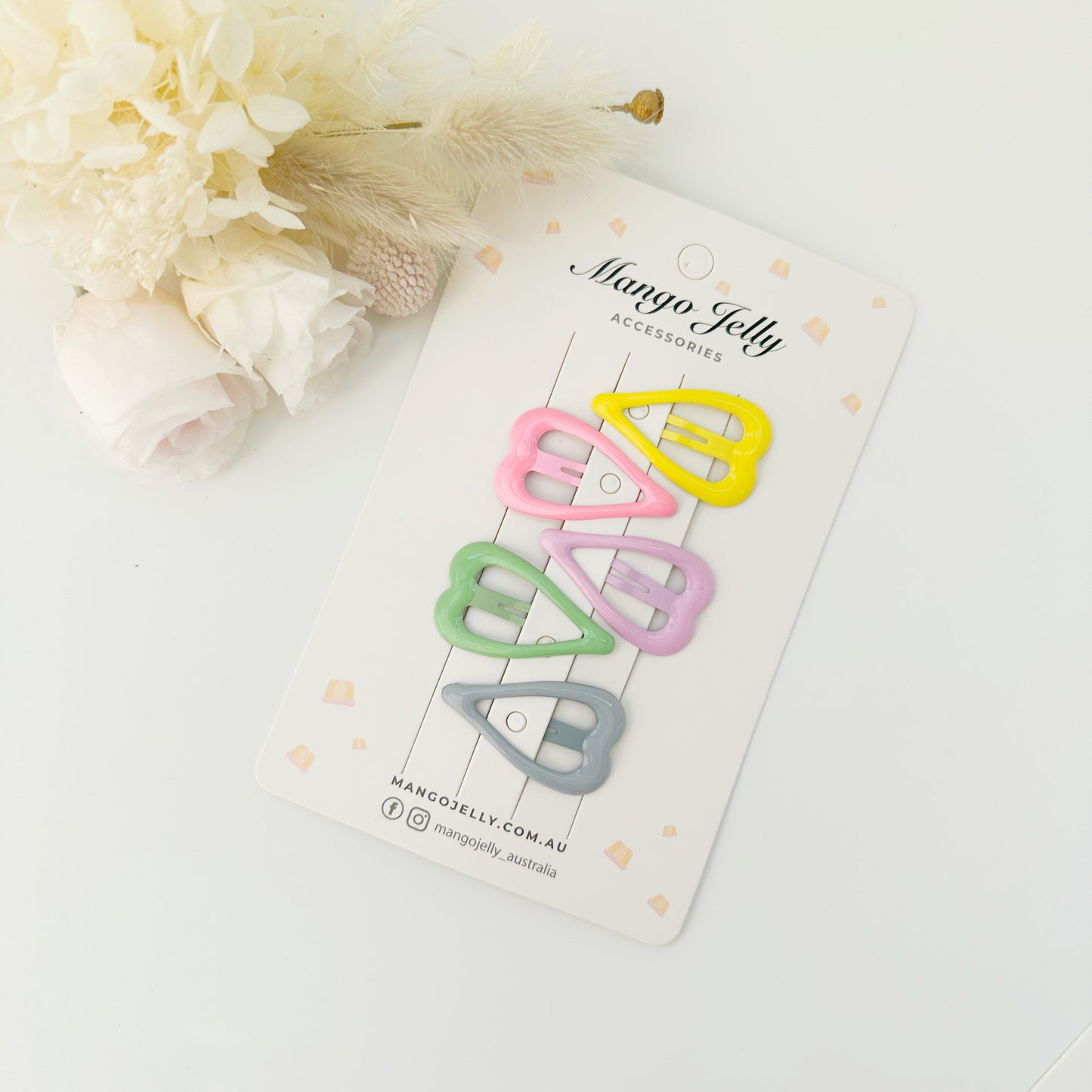 Butter Cream Hair Clips Collection - Candy Heart shape - Twin Pack