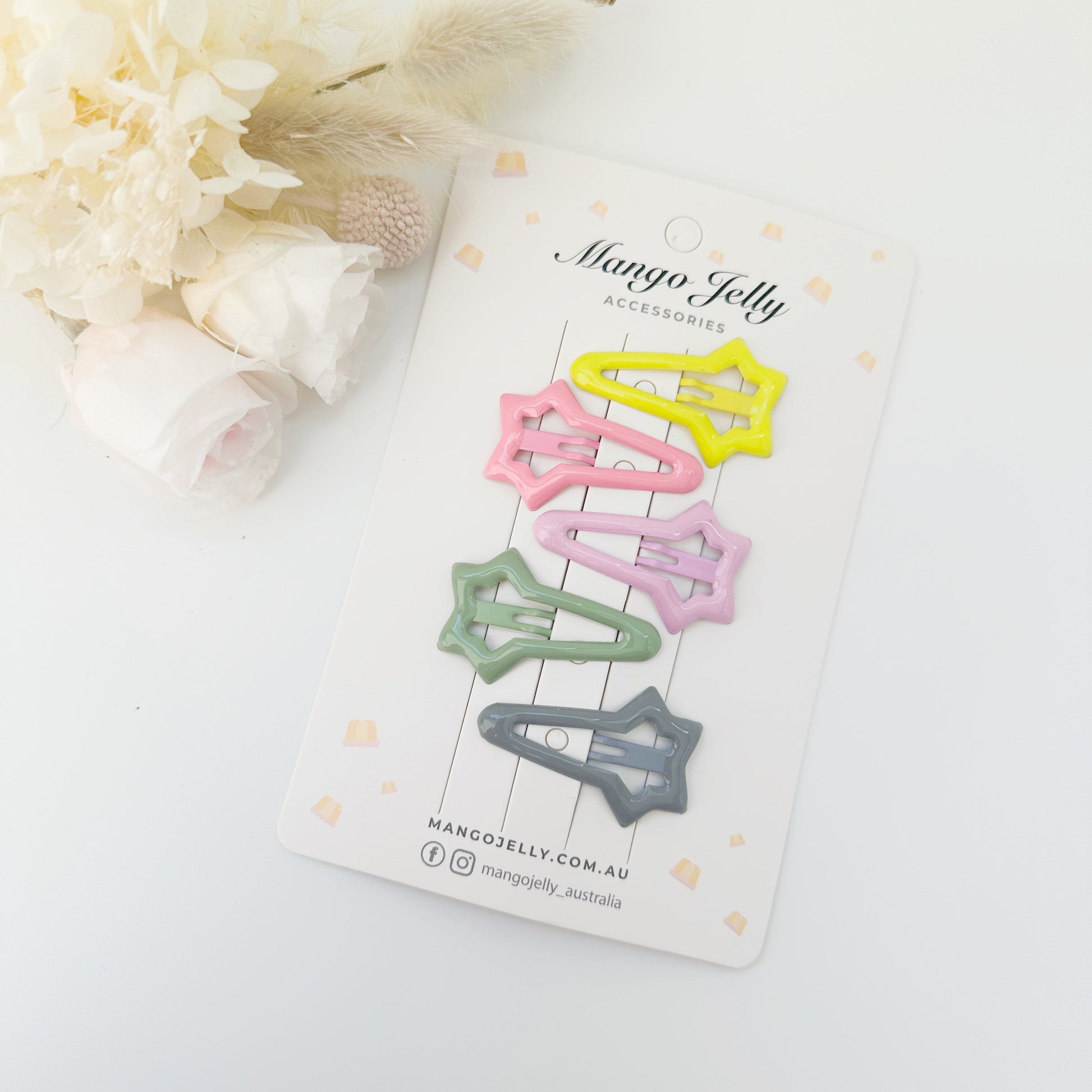 Butter Cream Hair Clips Collection - Candy Shooting Stars - One Pack
