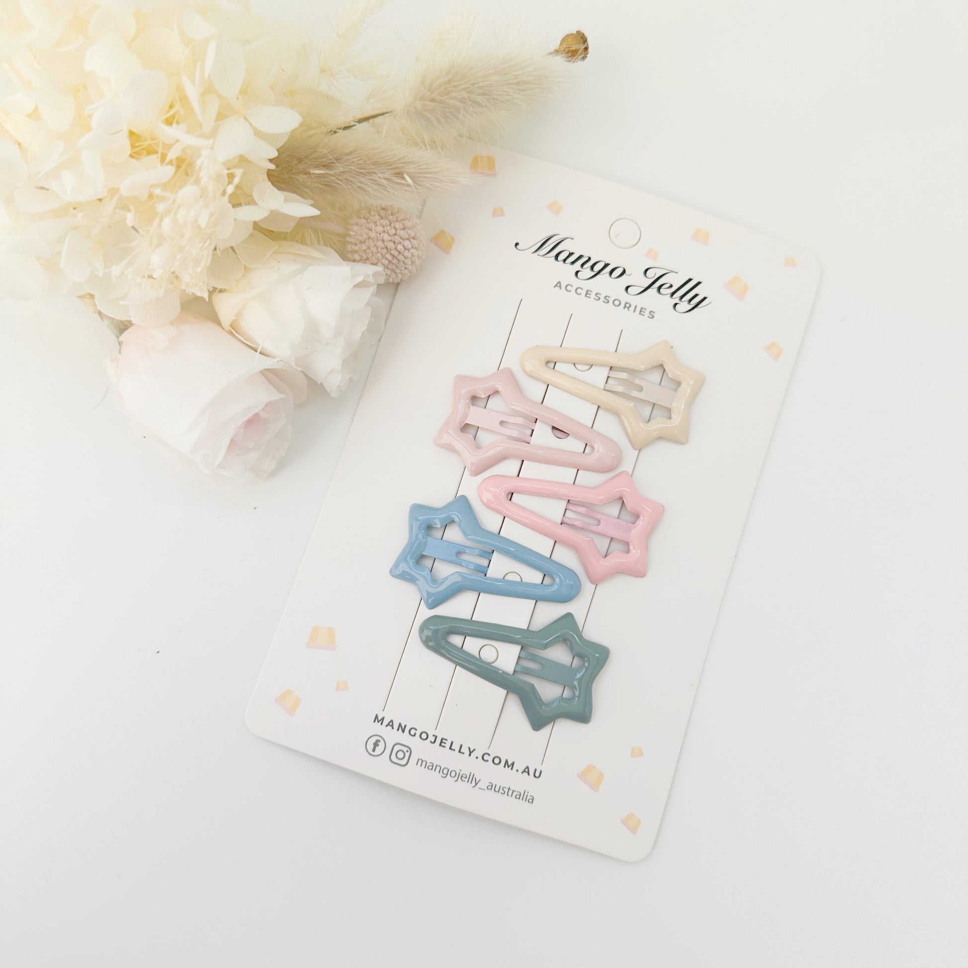 Butter Cream Hair Clips Collection - Ice cream Shooting Stars - Twin Pack