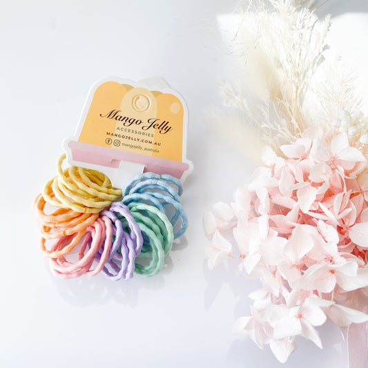 Kids Hair Ties (3cm) - Silky Pop Pastel -Twin Pack