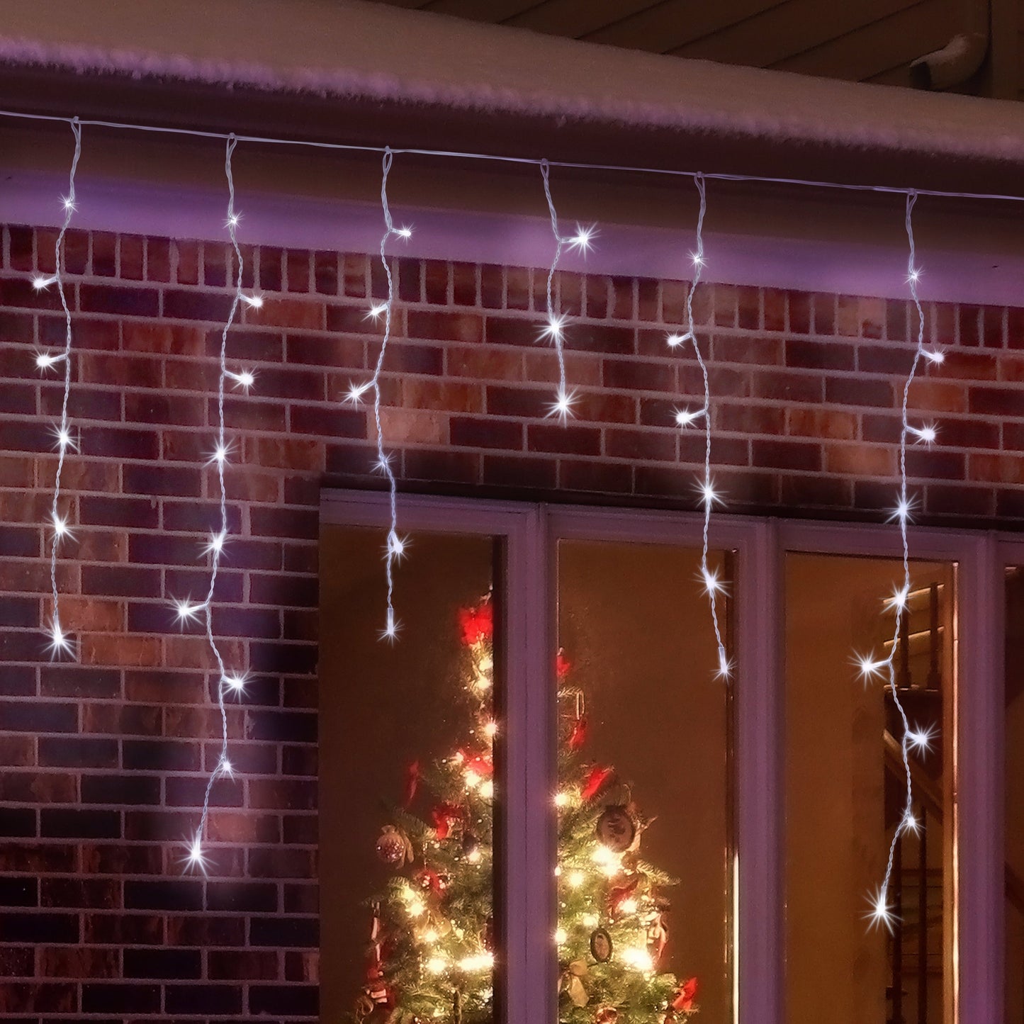 960 LEDs Snowing Icicle Lights ¨C available in 4 Colors - Cool White
