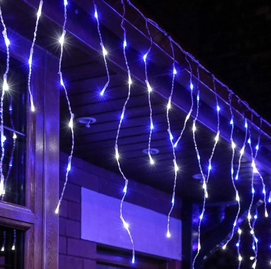 500 LED Icicle Lights ¨C available in 4 Colors - Cool White