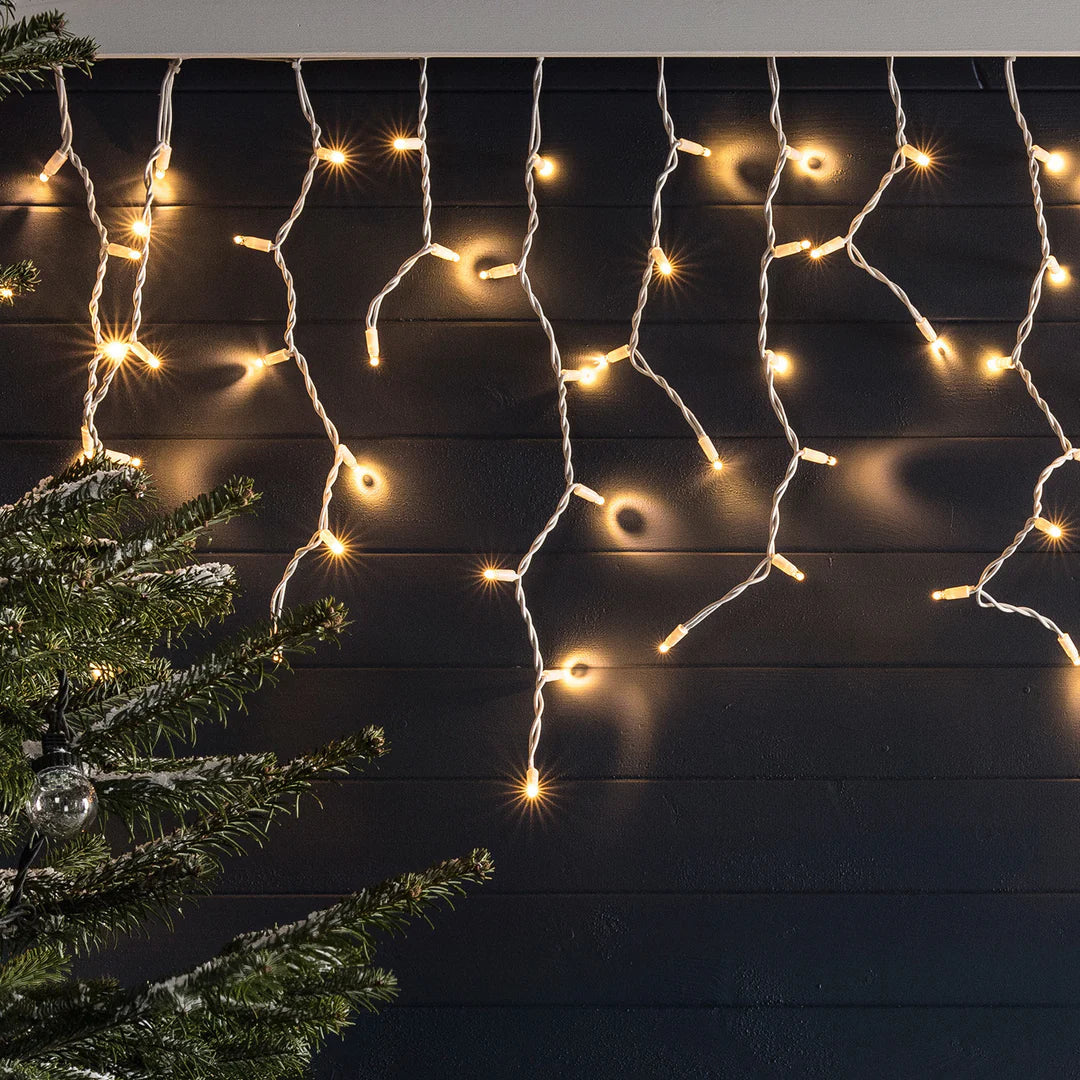 500 LED Icicle Lights ¨C available in 4 Colors - Cool White