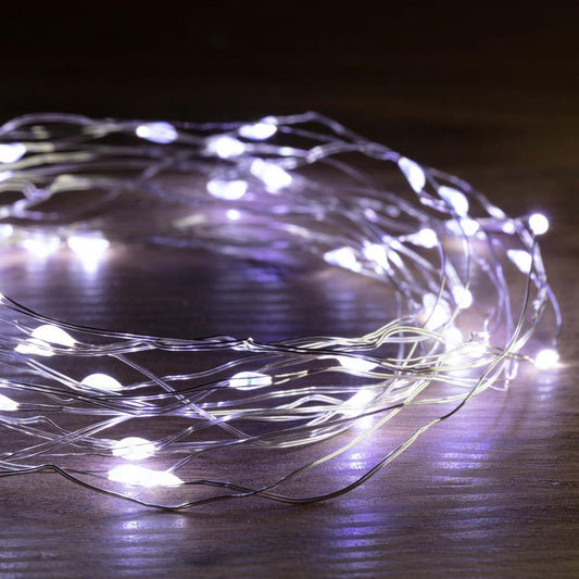 Battery Operated 100 LED Wire Pin Lights ¨C 10m, available in 3 Colors - Multicolor