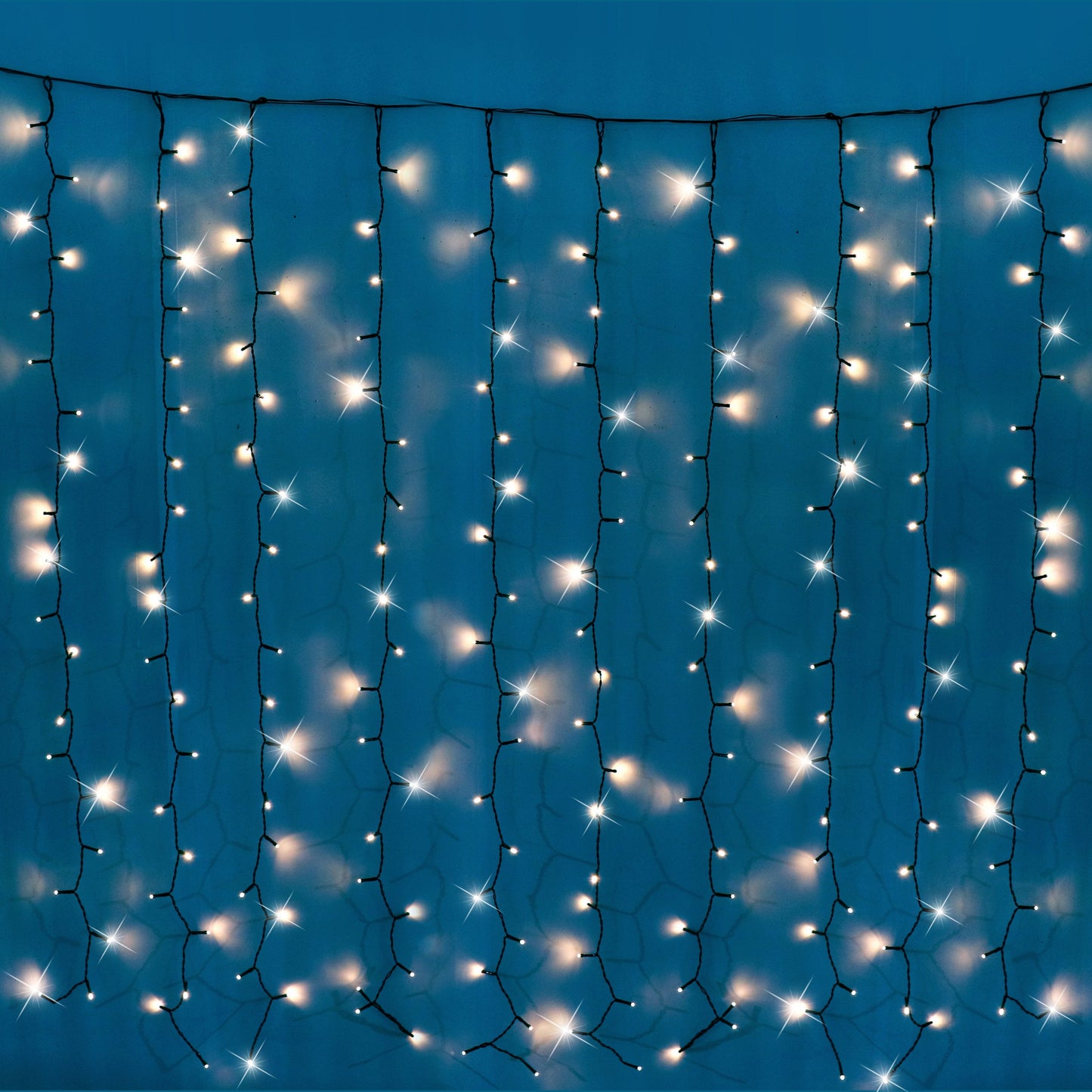 Battery Operated 200 LED Curtain Light ¨C 140 x 140cm, available in 3 Colors - Multicolor