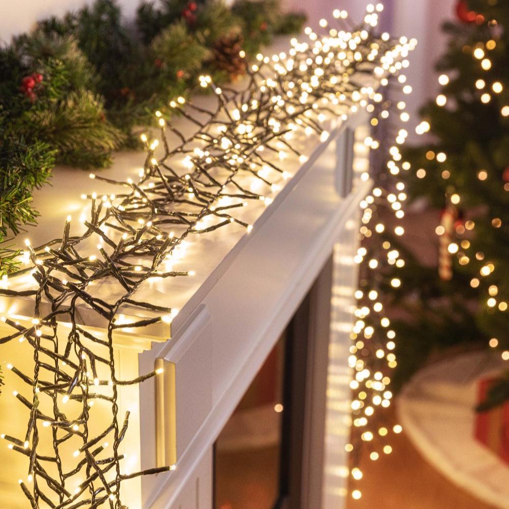 Battery Operated LED Cluster Lights ¨C 200 LEDs, Multicolor or Warm White - Multicolor