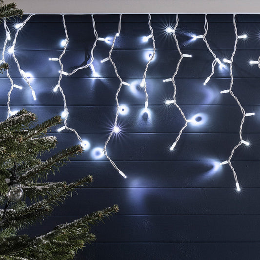 Battery Operated 300 LED Timer Icicle Lights ¨C 11.8m x 48cm, available in 2 Colors - Multicolor