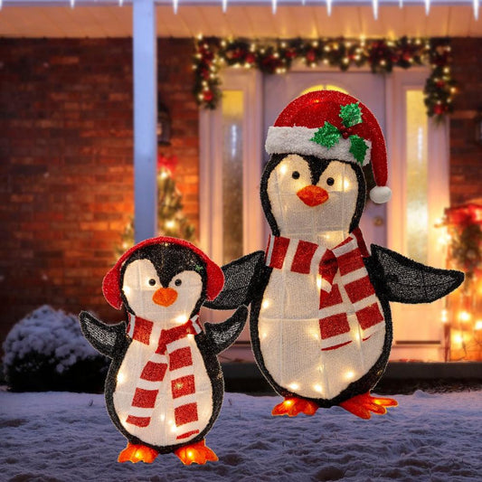 LED Mesh Tinsel 3D Light Up Decoration ¨C 2 Piece Set