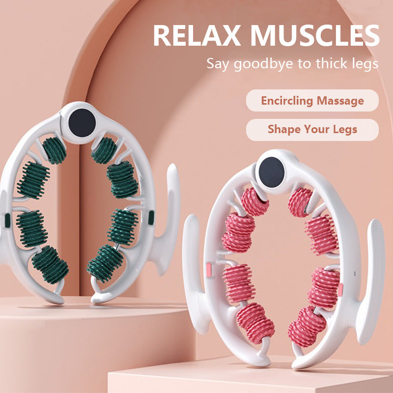 Pink U-Shape 360 Degree Massage Roller - Multi-Functional Leg, Arm & Neck Massager for Muscle Relief & Recovery