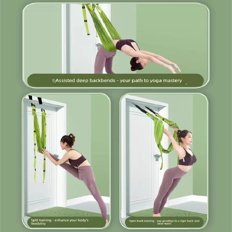 Purple Aerial Yoga Door Hanging Strap for Home Workouts Adjustable Stretch Band for Backbend Inversion and Flexibility Premium Standard Fit for Local Enthusiasts