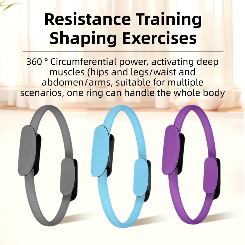 Grey Professional Pilates Ring & Yoga Ball Set - Multipurpose Home Fitness Equipment for Whole-Body Core Training & Pelvic Floor Strengthening