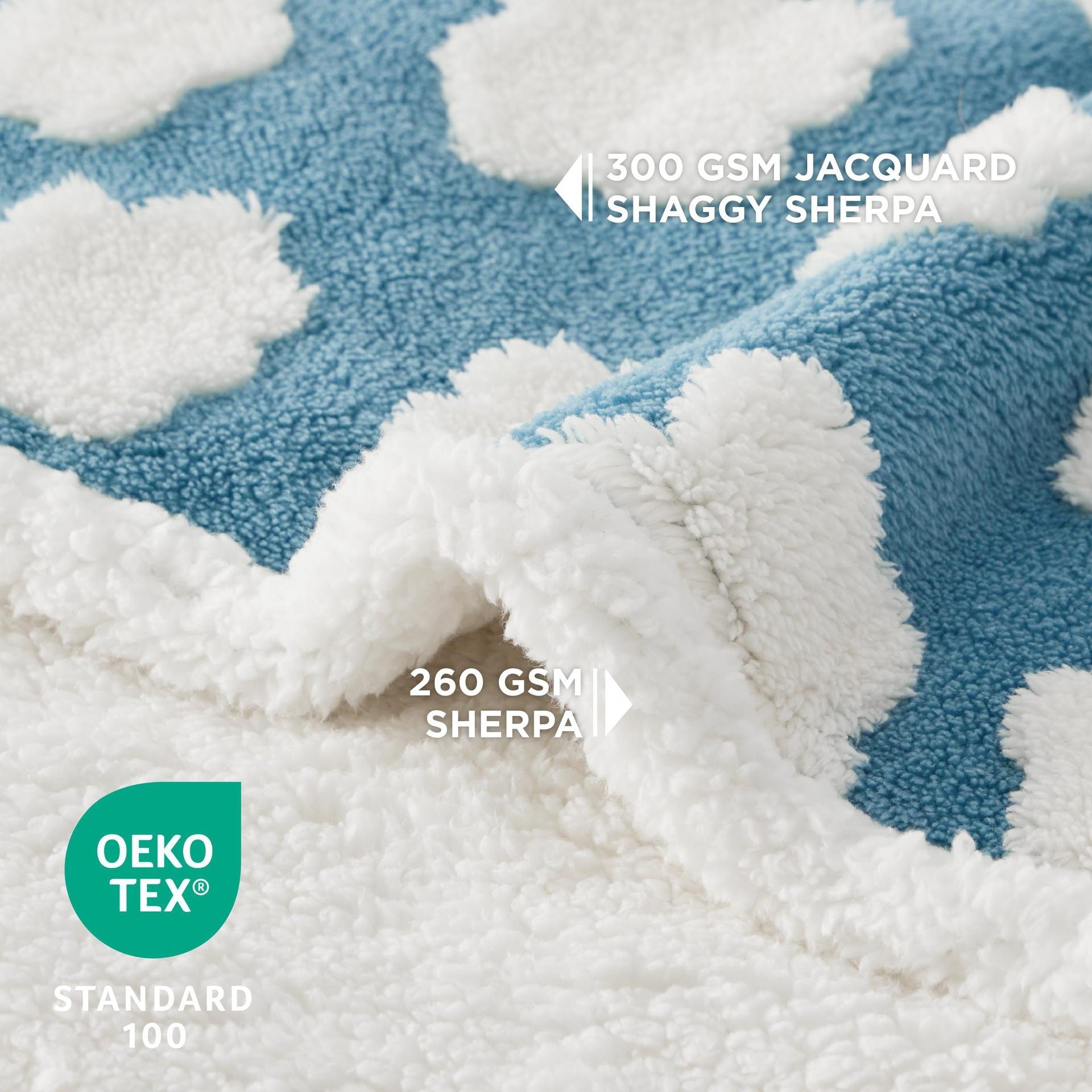100 x 130 CM Waterproof Soft Sherpa Fleece Pet Blanket (Green Floral) - Reversible Thickened Furniture Protector for Dogs & Cats