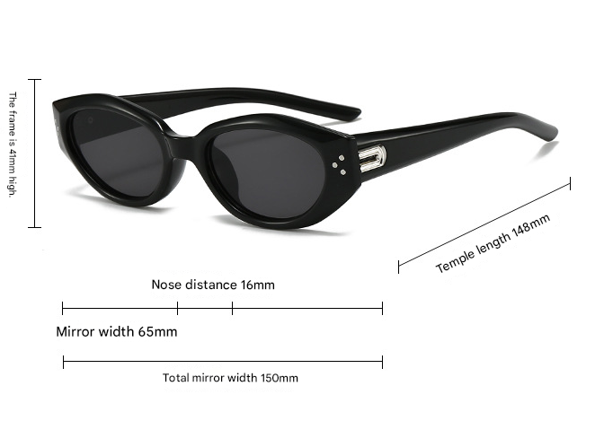Black-rimmed light brown lenses Retro Oval Sunglasses for Women | Face-Slimming High-End Design | Ultra-Light UV Protection 3-Piece Set