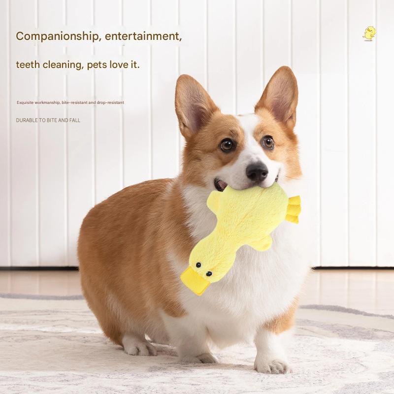 2-Pack Pink and yellow Plush Duck Dog Toy with Sound, Soft Fur and Squeaker for Teething & Dental Care – Durable Chew Toy for Dogs